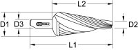HSS Blechschälbohrer spiralgenutet, Ø 4-14mm