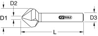HSS Co 5 Kegel- und Entgratsenker 90°, 12,4mm