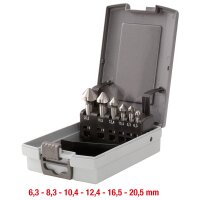HSS Kegel- und Entgratsenker-Satz, Kunststoffkassette 6-tlg