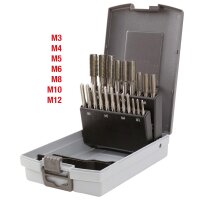 HSS CO Handgewindebohrer-Satz M, Kunststoffkassette 21-tlgM3-M12