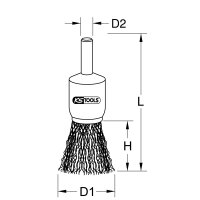 Stahldraht Pinselbürste 0,5mm, Ø 19mm