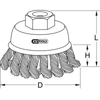 Stahldrahttopfbürste 0,5mm, Ø 80mm