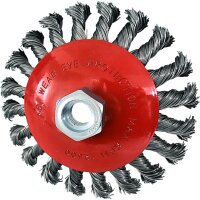 Rostfreie Kegelform-Stahldrahtrundbürste, 0,5mm, Ø 115mm