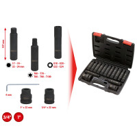 3/4"+1" Kraft-Wechsel-Stecknuss- und Bitstecknuss-Satz, 16-tlg