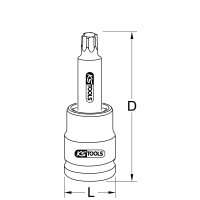1" Kraft-Bit-Stecknuss Torx, lang, T90