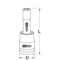 1" Kraft-Stecknuss E-Torx, lang, E20