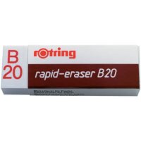 Radierer rapid-eraser B20, Polyvynilchlorid, 22 x 66 x 13 mm