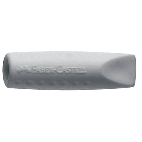 2 FABER-CASTELL Radiergummis GRIP 2001 Eraser CAP grau