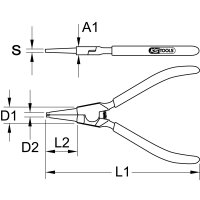 Sicherungszange für Außensicherungsringe, 130mm