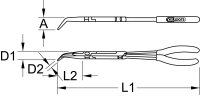 Doppelgelenk-Flachrundzange, 45° gebogen, XL