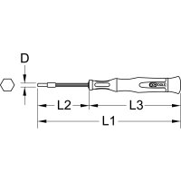 Feinmechanik-Schraubendreher Außensechskant, 2,5mm