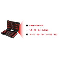 Feinmechanik-Schraubendreher-Satz PH, Schlitz, Torx, 14-tlg