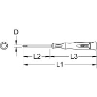 Feinmechanik-Schraubendreher für Innensechskantschrauben - mit Kugelkopf, 2,5 mm