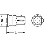 GEARplus Stecknuss-Adapter, 1/2"x3/4"