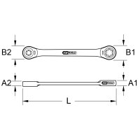 GEARplus Torx-E-Doppel-Ratschenringschlüssel,E10xE12