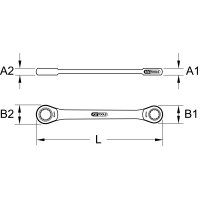 GEARplus Doppel-Ratschenringschlüssel 11/16"x3/4"
