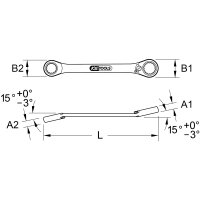 GEARplus Doppel-Ratschenringschlüssel umschaltbar 10x13mm