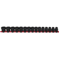 1/2" Sechskant-Kraft-Stecknuss-Satz, extra kurz, 15-tlg
