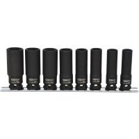 3/8" Sechskant-Kraft-Stecknuss-Satz, lang, 8-tlg