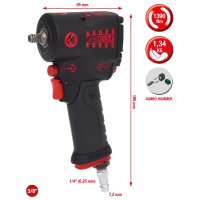 3/8" miniMONSTER Hochleistungs-Druckluft-Schlagschrauber 1.390 Nm