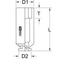 1" Sechskant-Kraft-Stecknuss, lang, 100 mm