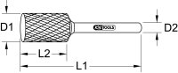 HM Zylinder-Frässtift Form A ohne Stirnverzahnung, 3mm