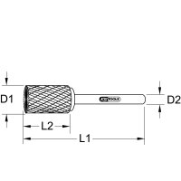 HM Zylinder-Frässtift Form A mit Stirnverzahnung, 3mm