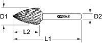 HM Spitzbogen-Frässtift Form G, 3mm