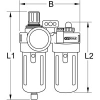 1/2" Druckluft-Wartungseinheit, 0,5-12bar