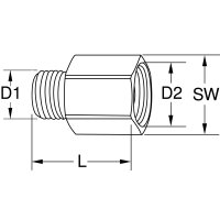 Messing-Reduziernippel, G3/8"AG x G1/4"IG