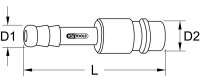 Messing-Stecknippel mit Schlauchtülle, Ø6mm
