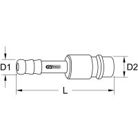 Messing-Stecknippel mit Schlauchtülle, Ø 13mm