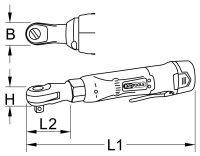 1/2 Akku-Umschaltknarre, 62Nm, 180 U/min 10,8V, mit 2 Akkus und 1 Ladegerät