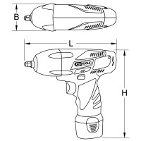 3/8 Akku-Schlag-Schrauber, 117Nm, 1.870 U/min, mit 2 Akkus und 1 Ladegerät