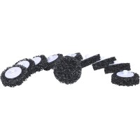 Ersatz-Schleifpads, Ø50mm, Strip Rad schwarz, 10er Pack