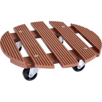Pflanzenroller WPC, rund 30 cm, natur