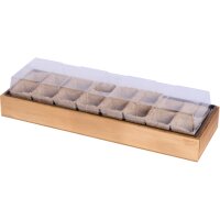 Anzuchtvollholzkiste mit 16 Töpfen biol. abbaubar 2