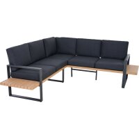 Bari Dining Set, 2-tlg, Alu, teaklook,inkl.Kissen