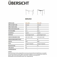 Berlino Pavillon 4x4 m Gestell anth, Dach weiß 6