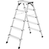 Hailo Stehleiter beidseitig D60 StandardLine silber 2x 5...