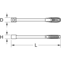 9x12mm ERGOTORQUEplus Universal-Einsteck-Schlüssel, 405 mm