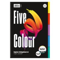 Collegeblock Five Colour A4 100 Blatt 70g/qm 5mm kariert