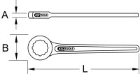 Einringschlüssel, gerade, 75 mm