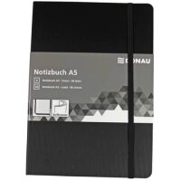 Notizbuch - A5, liniert, 192 Seiten, schwarz