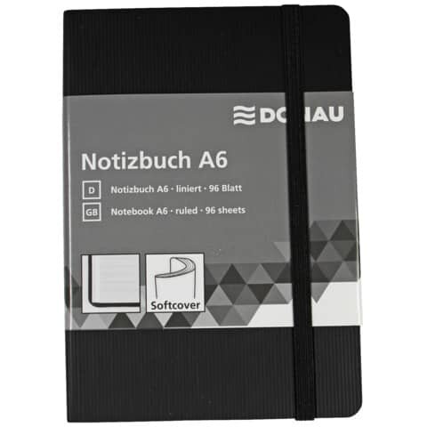 Notizbuch - A6, liniert, 192 Seiten, schwarz