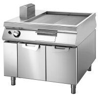 Gas-Grillplatte verchromt 2/3 glatt 1/3  gallery