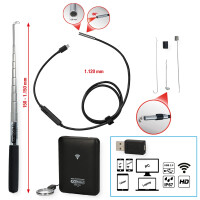 Wi-Fi-Videoskop-Satz mit Ø 5,5 mm 0° HD Frontkamera-Sonde, 7-tlg