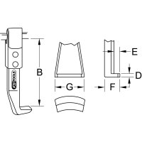 Abzieherhaken höhenverstellbar, 200mm
