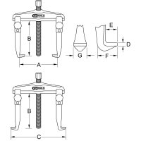 Schnellspann-Universal-Abzieher 2-armig, 50-160mm