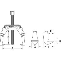 Polklemmen-Abzieher 2-armig, 10-60mm